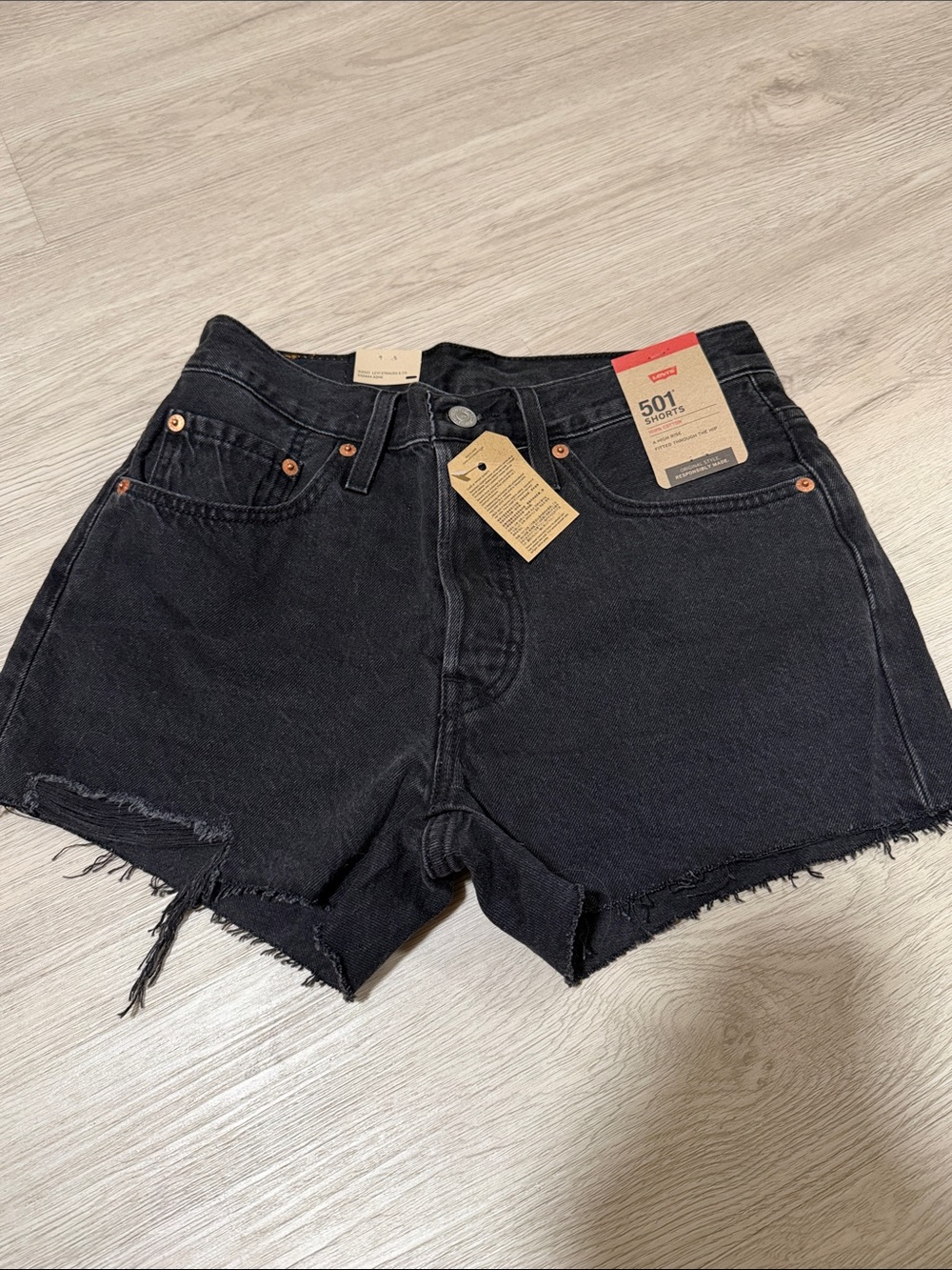 Levi's Black 501 Cutoff Denim Shorts